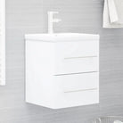 Badezimmermeubelset met stevige bewerkt hout gootsteenkast - Wit / 41 x 38.5 x 48 cm - Badkamermeubelsets