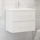 Badezimmermeubelset met stevige bewerkt hout gootsteenkast - Wit / 60 x 38.5 x 48 cm - Badkamermeubelsets