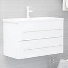 Badezimmermeubelset met stevige bewerkt hout gootsteenkast - Wit / 80 x 38.5 x 48 cm - Badkamermeubelsets