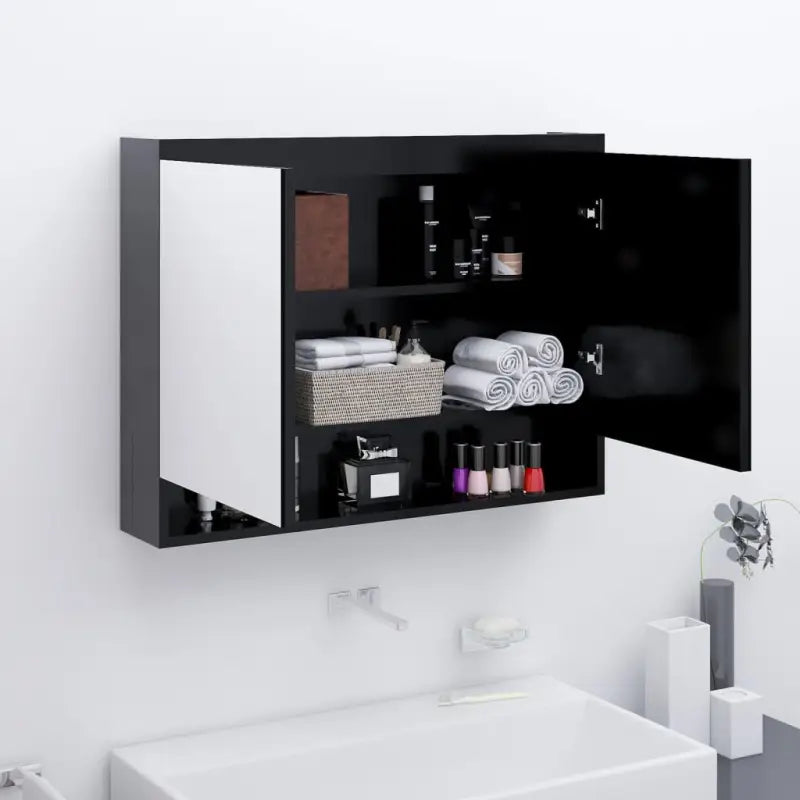 Badkamer spiegelkast met charme en duurzame materialen - Antraciet / 1 - Badkamerkaptafels