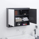 Badkamer spiegelkast met charme en duurzame materialen - Grijs / 1 - Badkamerkaptafels