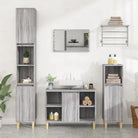Badkamerkaptafel in bewerkt hout met Veel Opbergruimte - Grijs sonoma / 1 - Badkamerkaptafels