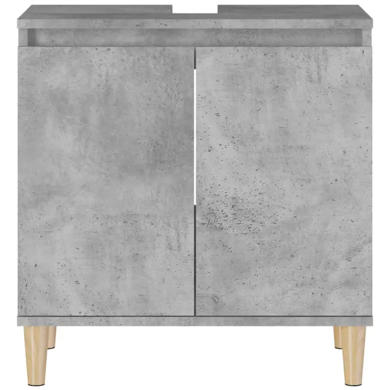 Badkamerkaptafel met bewerkt hout en houten poten voor een opgeruimde badkamer - Badkamerkaptafels