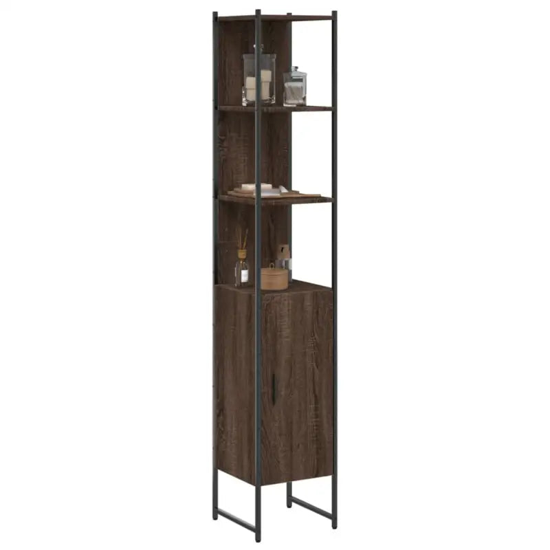 Badkamerkaptafel met bewerkt hout en stevige constructie - 1 / bruin eikenkleur - Badkamerkaptafels