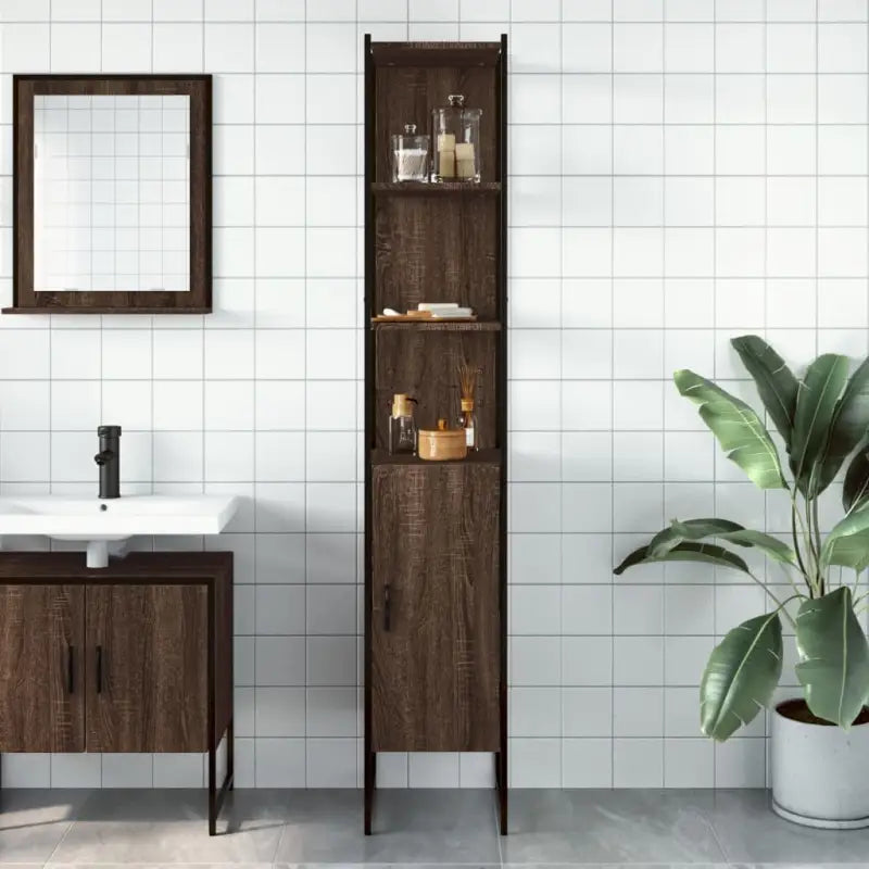 Badkamerkaptafel met bewerkt hout en stevige constructie - Badkamerkaptafels