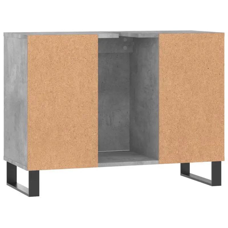 Badkamerkaptafel met ijzeren poten en bewerkt hout voor stijlvolle opbergruimte - Badkamerkaptafels