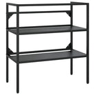 Badkamerkaptafel met inbouwwastafel en gepoedercoat ijzer frame - Badkamerkaptafels