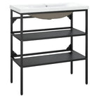 Badkamerkaptafel met inbouwwastafel en gepoedercoat ijzer frame - Badkamerkaptafels
