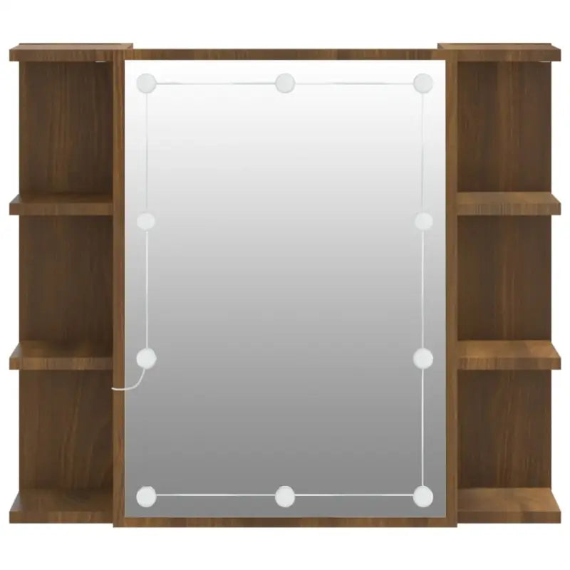Badkamerkaptafel met LED en bewerkt hout voor een nette make-up opbergplek - Badkamerkaptafels