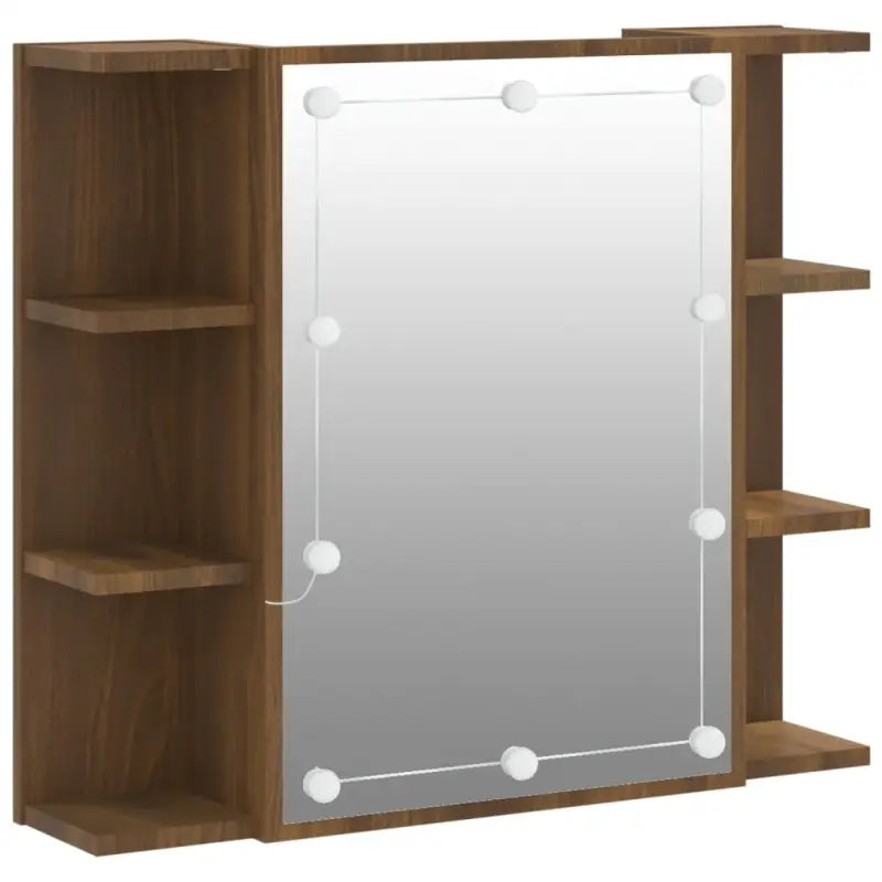 Badkamerkaptafel met LED en bewerkt hout voor een nette make-up opbergplek - Badkamerkaptafels