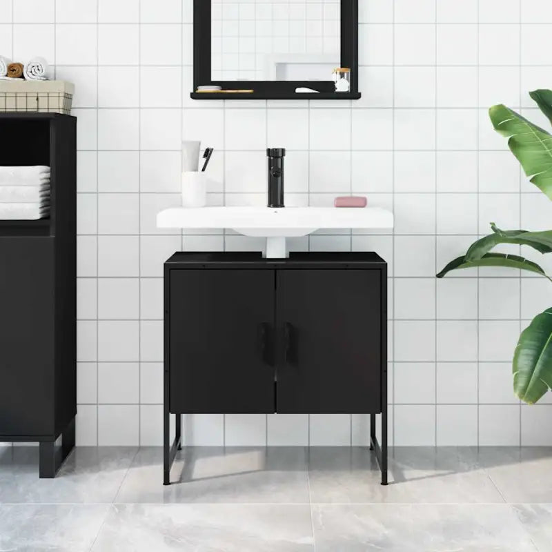Badkamerkaptafel met stevige constructie en bewerkt hout - Badkamerkaptafels