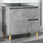 Badkamerkaptafel van massief eucalyptushout met veel opbergruimte - Betongrijs / 1 - Badkamerkaptafels