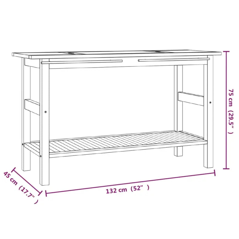 Badkamerkaptafel van massief teakhout die perfect past in elke badkamer - 1 / Zonder mand - Badkamerkaptafels