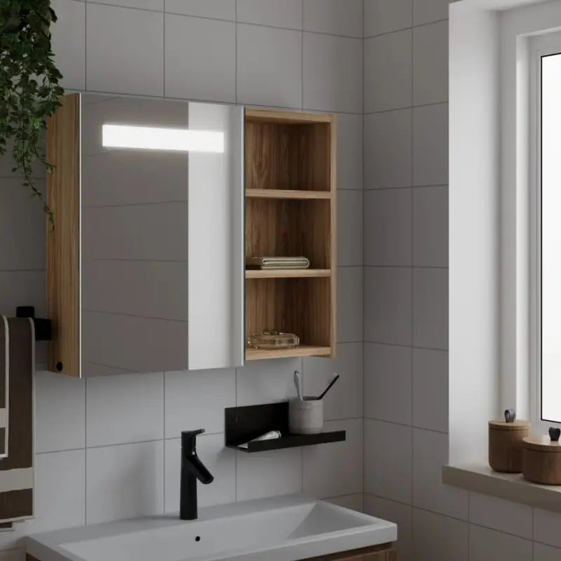 Badkamerkaptafels met bewerkt hout voor een strakke stijl - Eiken / 60 x 13 x 52 cm / 1 - Badkamerkaptafels