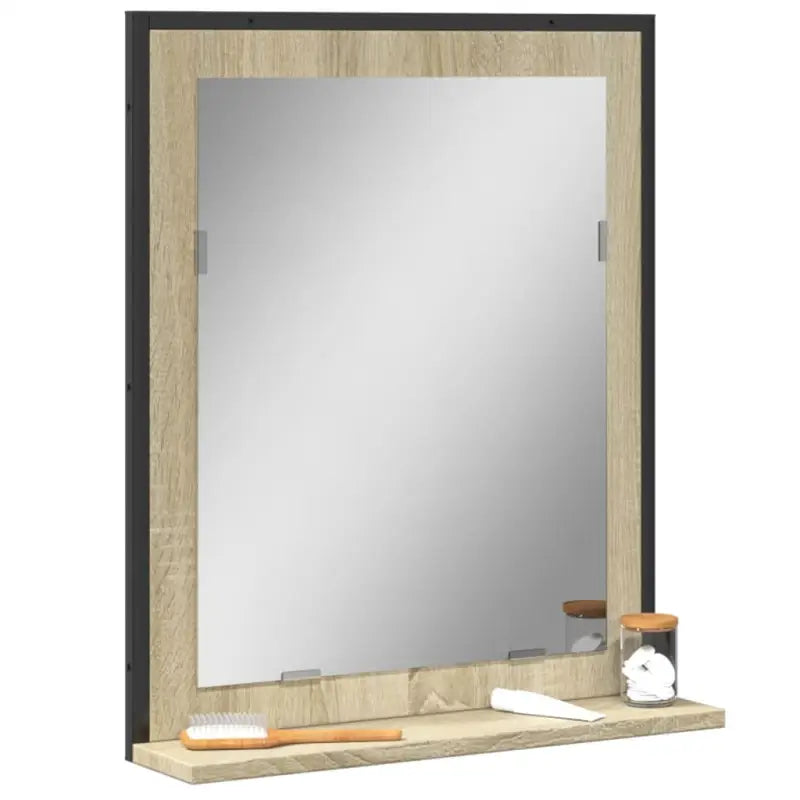 Badkamerkaptafels met spiegel en schap voor een nette badkamer uitstraling - 1 / Sonoma eiken - Badkamerkaptafels