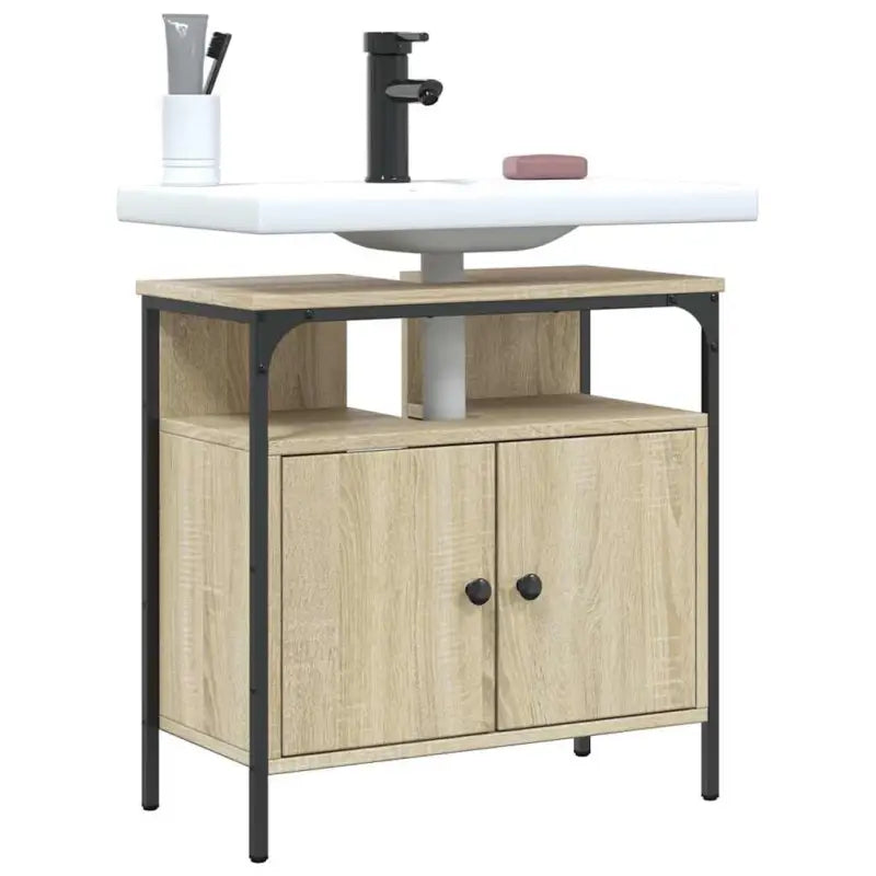 Badkamerkaptafels met stevige constructie en bewerkt hout - 1 / Sonoma eiken / 60 cm - Badkamerkaptafels