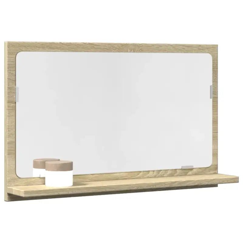 Badkamerkaptafels met wandspiegel in bewerkt hout voor een moderne uitstraling - Sonoma eiken / 60 x 11 x 37 cm / 1