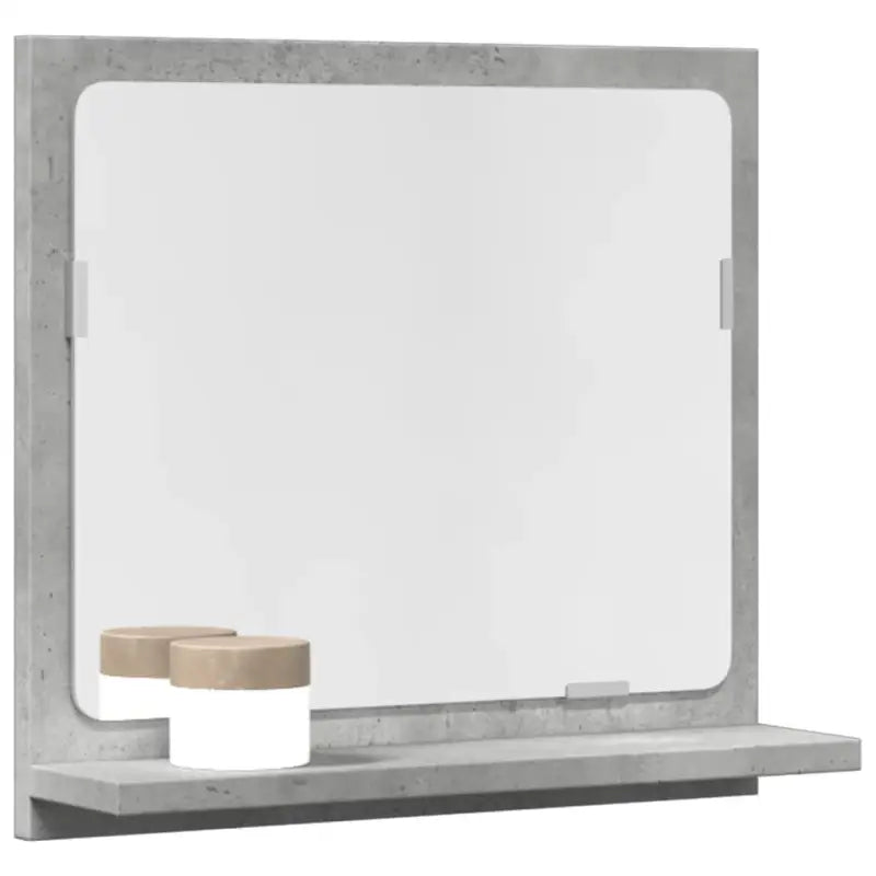 Badkamerkaptafels met wandspiegel in bewerkt hout voor een moderne uitstraling - Betongrijs / 40 x 11 x 37 cm / 1
