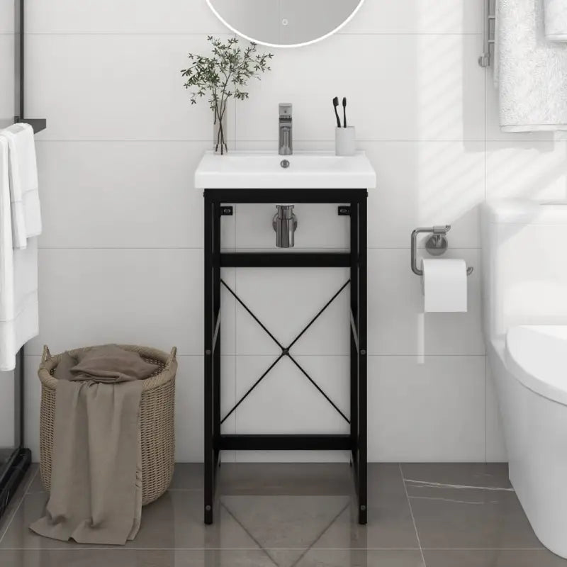 Badkamerkaptafels van gepoedercoat ijzer voor een opgeruimde badkamer - Zwart / 40 x 38 x 83 cm / 1 - Badkamerkaptafels