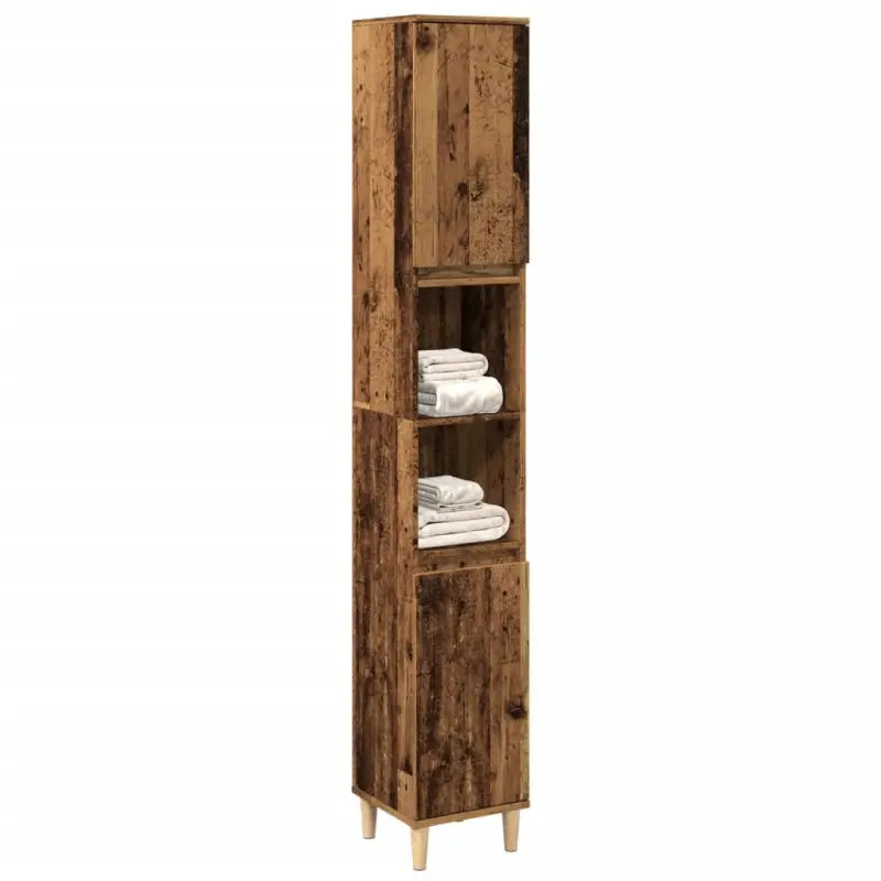 Badkamerkaptafels van massief eucalyptushout met veel opbergruimte - Oud hout / 1 - Badkamerkaptafels