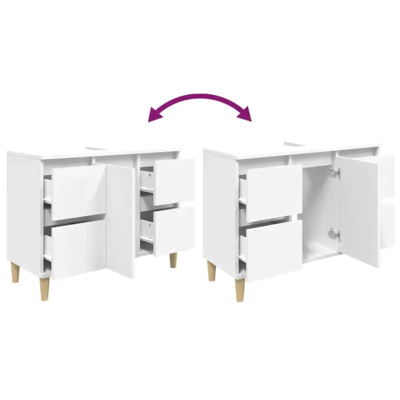 Badkamerkaptafels van massief eucalyptushout met veel opbergruimte - Badkamerkaptafels