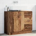 Badkamermeubelset met bewerkt hout en gemakkelijk schoon te maken oppervlak - Oud hout - Badkamermeubelsets