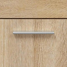 Badkamermeubelset met bewerkt hout en minimalistische spiegel - Badkamermeubelsets