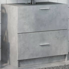 Badkamermeubelset met bewerkt hout en veel opbergruimte - Betongrijs / 59 x 37 x 59 cm - Badkamermeubelsets