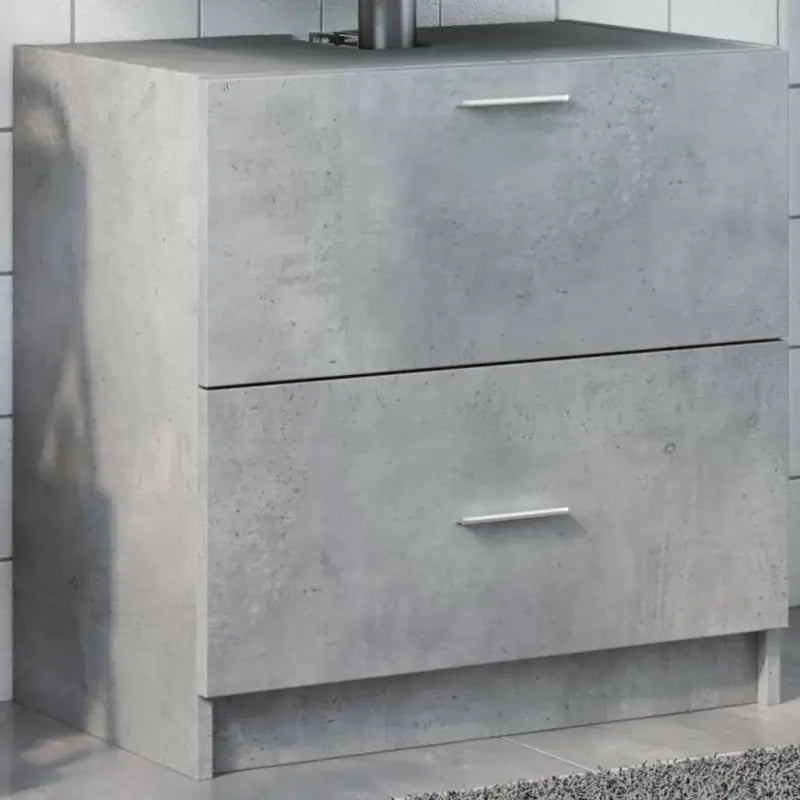 Badkamermeubelset met bewerkt hout en veel opbergruimte - Betongrijs / 59 x 37 x 59 cm - Badkamermeubelsets