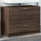 Badkamermeubelset met bewerkt hout en veel opbergruimte - bruin eikenkleur / 78 x 37 x 59 cm - Badkamermeubelsets