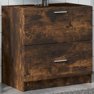 Badkamermeubelset met bewerkt hout en veel opbergruimte - Gerookt eiken / 59 x 37 x 59 cm - Badkamermeubelsets