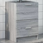 Badkamermeubelset met bewerkt hout en veel opbergruimte - Grijs sonoma / 40 x 37 x 59 cm - Badkamermeubelsets