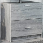 Badkamermeubelset met bewerkt hout en veel opbergruimte - Grijs sonoma / 59 x 37 x 59 cm - Badkamermeubelsets