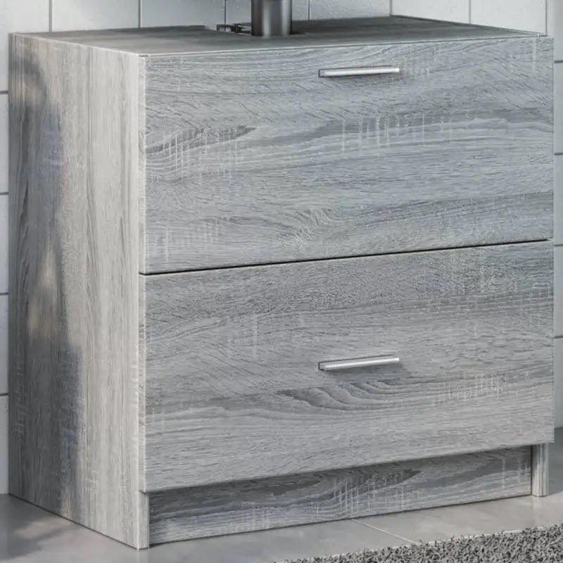 Badkamermeubelset met bewerkt hout en veel opbergruimte - Grijs sonoma / 59 x 37 x 59 cm - Badkamermeubelsets