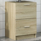 Badkamermeubelset met bewerkt hout en veel opbergruimte - Sonoma eiken / 40 x 37 x 59 cm - Badkamermeubelsets