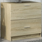 Badkamermeubelset met bewerkt hout en veel opbergruimte - Sonoma eiken / 59 x 37 x 59 cm - Badkamermeubelsets