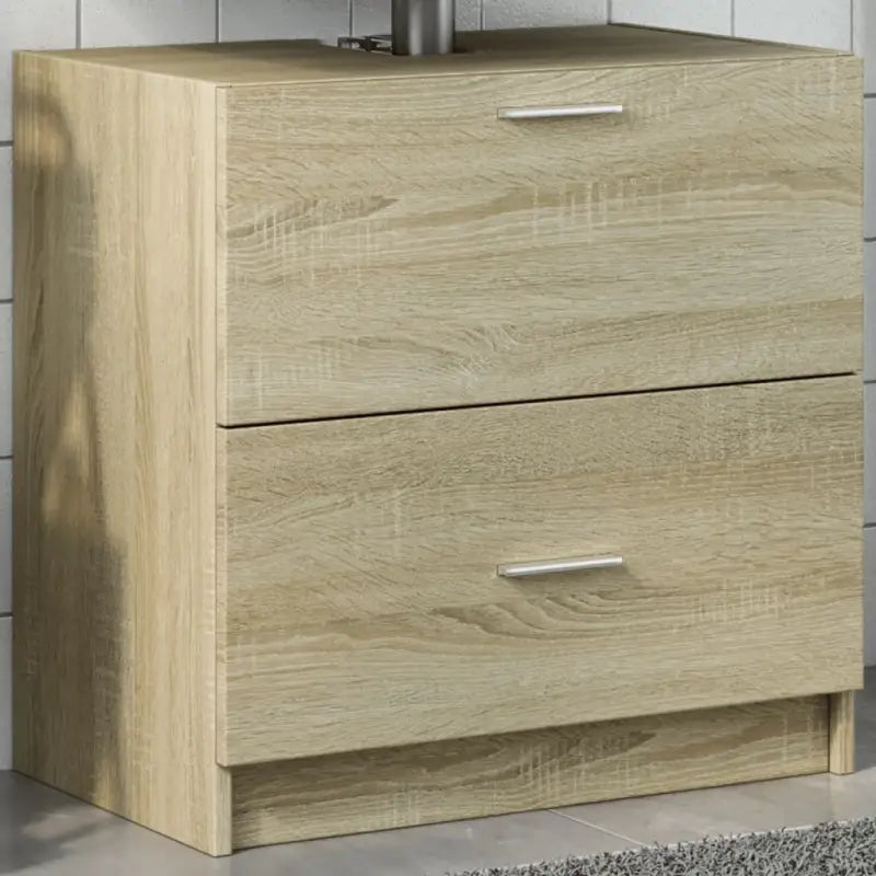 Badkamermeubelset met bewerkt hout en veel opbergruimte - Sonoma eiken / 59 x 37 x 59 cm - Badkamermeubelsets