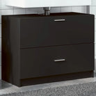 Badkamermeubelset met bewerkt hout en veel opbergruimte - Zwart / 78 x 37 x 59 cm - Badkamermeubelsets