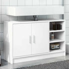 Badkamermeubelset met bewerkt hout voor een opgeruimde uitstraling - Wit / 90 x 29 x 55 cm - Badkamermeubelsets