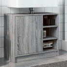 Badkamermeubelset met bewerkt hout voor een opgeruimde uitstraling - Grijs sonoma / 63 x 29 x 55 cm - Badkamermeubelsets