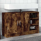 Badkamermeubelset met bewerkt hout voor een opgeruimde uitstraling - Gerookt eiken / 90 x 29 x 55 cm