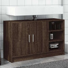 Badkamermeubelset met bewerkt hout voor een opgeruimde uitstraling - bruin eikenkleur / 90 x 29 x 55 cm