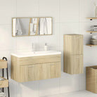 Badkamermeubelset met bewerkt hout voor een stijlvolle badkamer uitstraling - Badkamermeubelsets