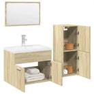 Badkamermeubelset met bewerkt hout voor een stijlvolle badkamer uitstraling - Sonoma eiken / 60 x 38.5 x 46 cm