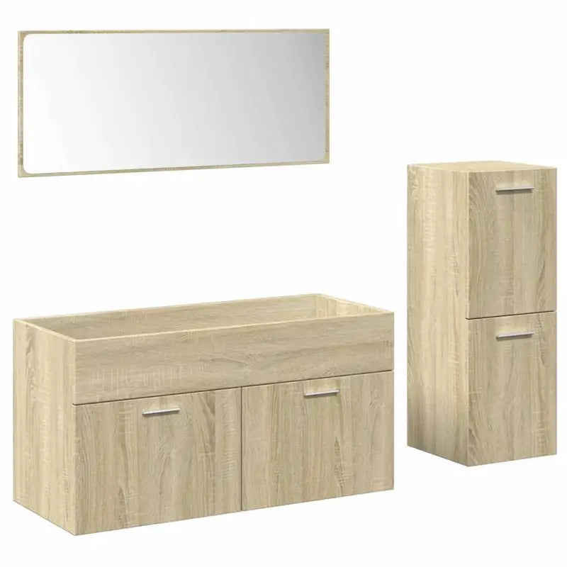 Badkamermeubelset met bewerkt hout voor een stijlvolle badkamer uitstraling - Badkamermeubelsets