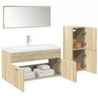 Badkamermeubelset met bewerkt hout voor een stijlvolle badkamer uitstraling - Sonoma eiken / 90 x 38.5 x 46 cm