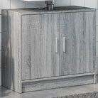 Badkamermeubelset met bewerkt hout voor opbergruimte en modern design - Grijs sonoma - Badkamermeubelsets