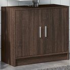 Badkamermeubelset met bewerkt hout voor opbergruimte en modern design - bruin eikenkleur - Badkamermeubelsets