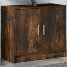 Badkamermeubelset met bewerkt hout voor opbergruimte en modern design - Gerookt eiken - Badkamermeubelsets