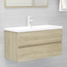 Badkamermeubelset met gootsteenkast van bewerkt hout voor extra opbergruimte - Sonoma eiken / 90 x 38.5 x 45 cm